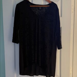 Karen Kane Black Velvet Burn-Out Top